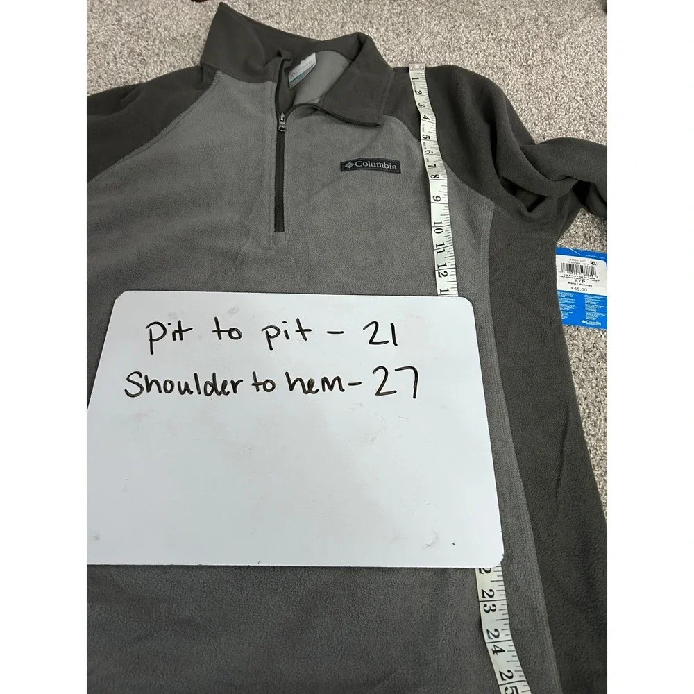Columbia Mens Fleece‎ Half Zip Pullover Gray Size S